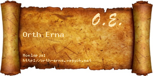 Orth Erna névjegykártya